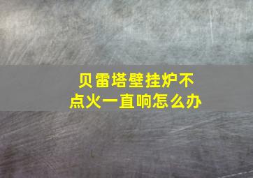 贝雷塔壁挂炉不点火一直响怎么办