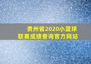 贵州省2020小篮球联赛成绩查询官方网站