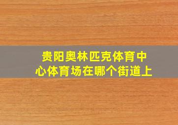 贵阳奥林匹克体育中心体育场在哪个街道上