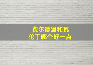 费尔德堡和瓦伦丁哪个好一点