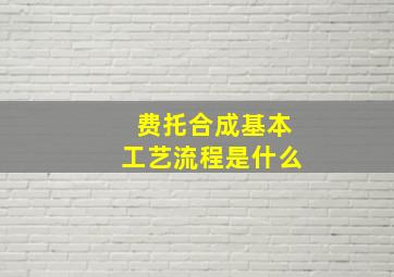 费托合成基本工艺流程是什么