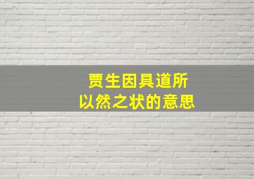 贾生因具道所以然之状的意思