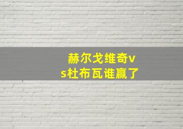 赫尔戈维奇vs杜布瓦谁赢了