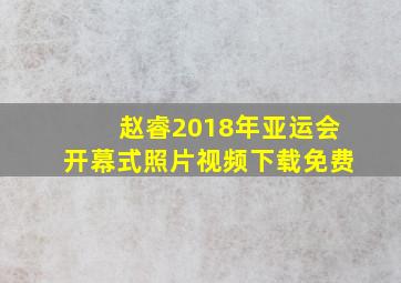 赵睿2018年亚运会开幕式照片视频下载免费