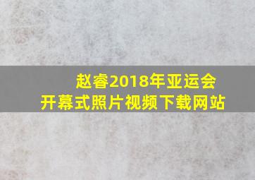 赵睿2018年亚运会开幕式照片视频下载网站