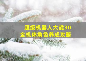 超级机器人大战30全机体角色养成攻略