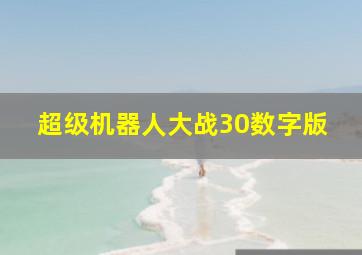 超级机器人大战30数字版