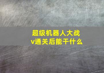 超级机器人大战v通关后能干什么