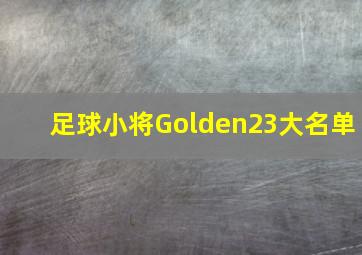 足球小将Golden23大名单