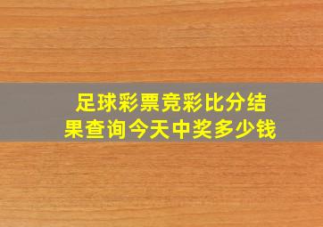 足球彩票竞彩比分结果查询今天中奖多少钱