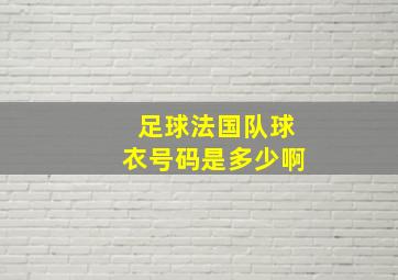 足球法国队球衣号码是多少啊