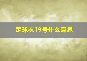 足球衣19号什么意思