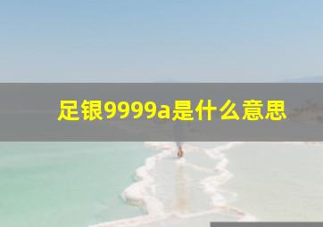 足银9999a是什么意思