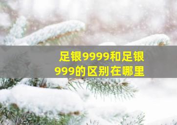 足银9999和足银999的区别在哪里