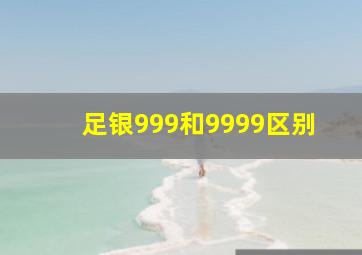 足银999和9999区别