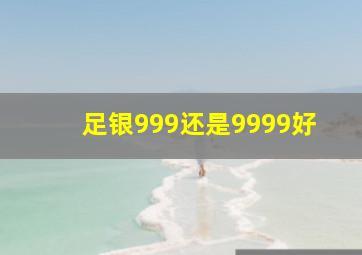 足银999还是9999好