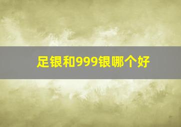 足银和999银哪个好