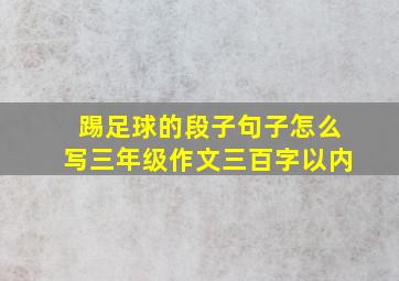 踢足球的段子句子怎么写三年级作文三百字以内