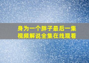 身为一个胖子最后一集视频解说全集在线观看