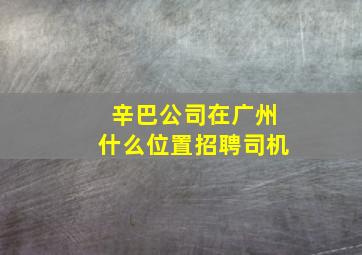 辛巴公司在广州什么位置招聘司机