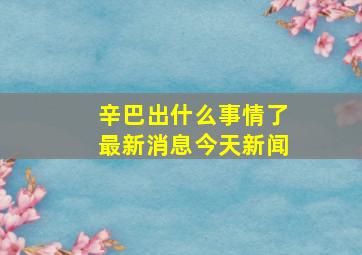 辛巴出什么事情了最新消息今天新闻