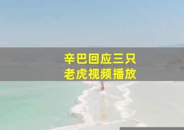 辛巴回应三只老虎视频播放