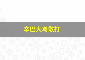 辛巴大骂散打