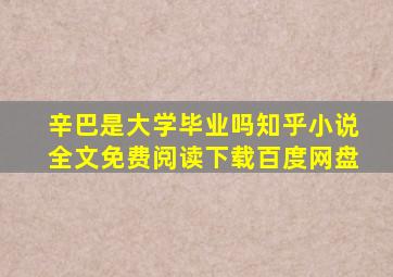 辛巴是大学毕业吗知乎小说全文免费阅读下载百度网盘