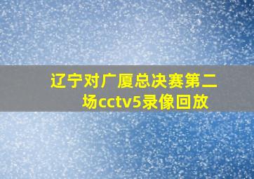 辽宁对广厦总决赛第二场cctv5录像回放