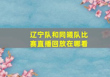 辽宁队和同曦队比赛直播回放在哪看