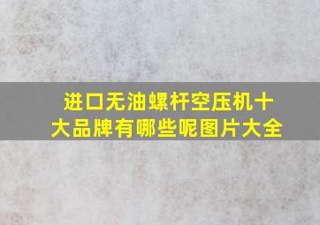 进口无油螺杆空压机十大品牌有哪些呢图片大全