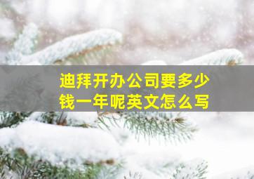 迪拜开办公司要多少钱一年呢英文怎么写