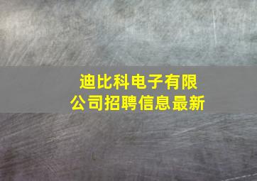 迪比科电子有限公司招聘信息最新