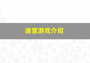 迷宫游戏介绍