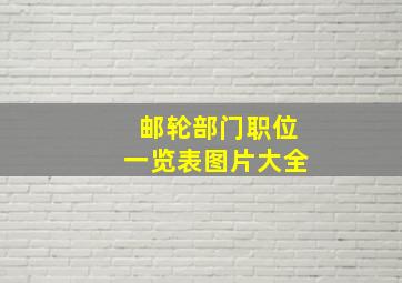 邮轮部门职位一览表图片大全