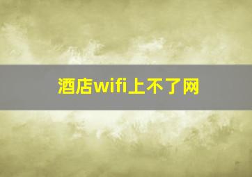 酒店wifi上不了网