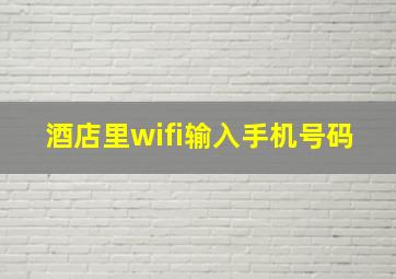 酒店里wifi输入手机号码