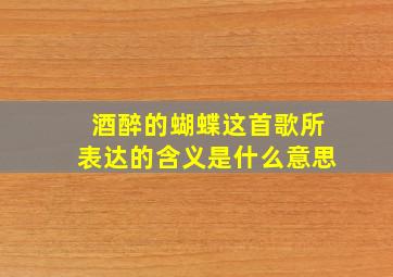 酒醉的蝴蝶这首歌所表达的含义是什么意思