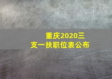 重庆2020三支一扶职位表公布