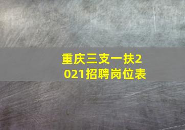 重庆三支一扶2021招聘岗位表