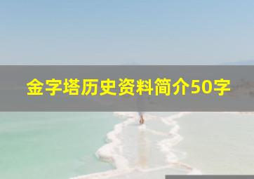 金字塔历史资料简介50字