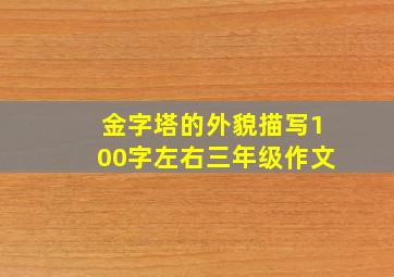 金字塔的外貌描写100字左右三年级作文