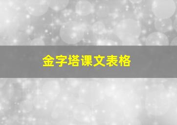 金字塔课文表格