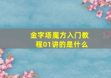 金字塔魔方入门教程01讲的是什么