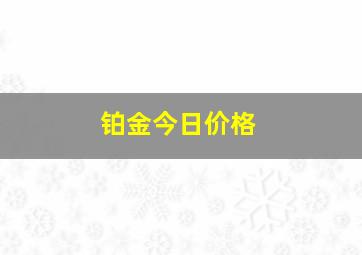 铂金今日价格