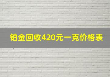 铂金回收420元一克价格表