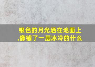 银色的月光洒在地面上,像铺了一层冰冷的什么