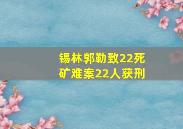 锡林郭勒致22死矿难案22人获刑