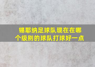 锡耶纳足球队现在在哪个级别的球队打球好一点