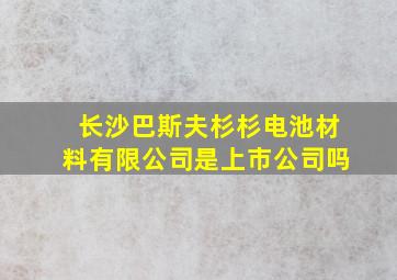 长沙巴斯夫杉杉电池材料有限公司是上市公司吗